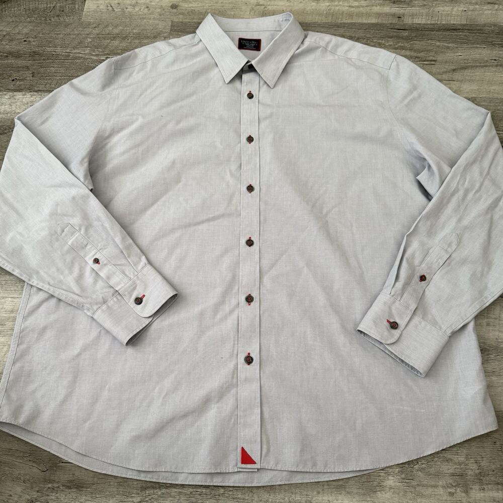 UNTUCKit Rubican Shirt Mens 3XL XXXL-Large Gray Wrinkle Free Button Up Cotton